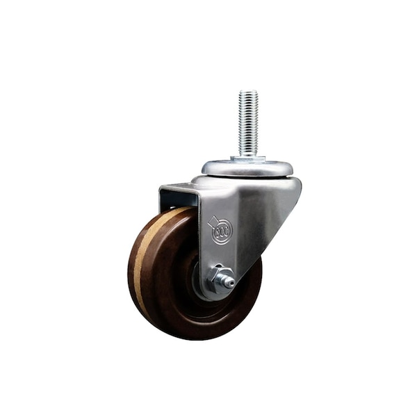 3 Inch High Temp Phenolic Wheel Swivel 34 Inch Threaded Stem Caster SCC
